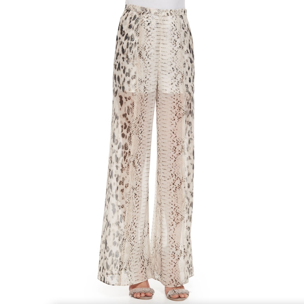 NWT Haute Hippie High Waist Snake Print Wide Pants